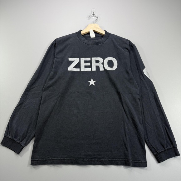 Vintage Smashing Pumpkins Long Sleeve Shirt Mens Medium Black ZERO Band Tee 90s